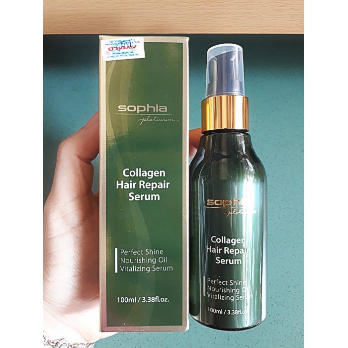 Tinh dầu dưỡng tóc Collagen Hair Repair Serum Sophia Platium 100ml phục hồi tóc hư tổn, không gây bết dính