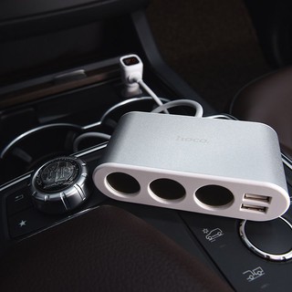 Bộ Chia Tẩu Sạc Ô Tô Hoco Z13 3 Tẩu Sạc, 2 Cổng Sạc USB - Chính hãng