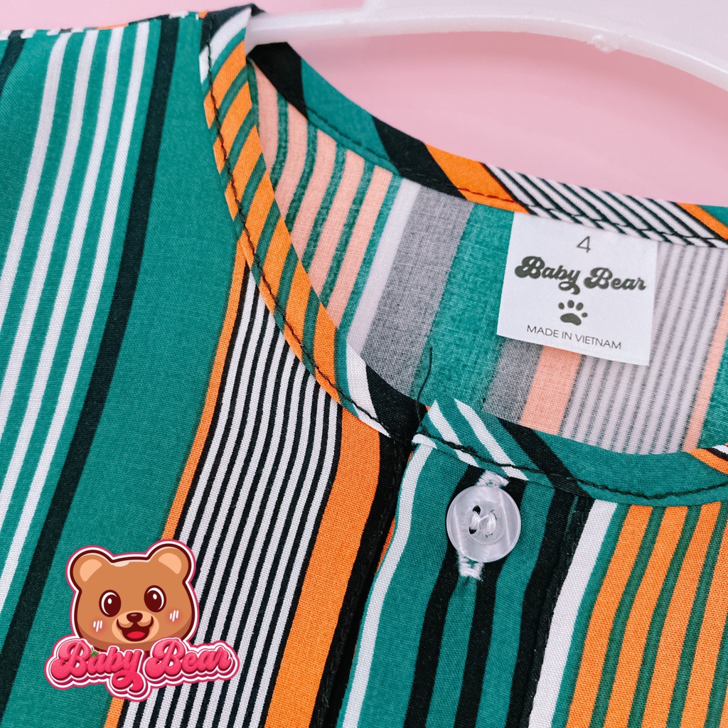 Đồ tole bé trai, bộ tole bé trai 8-50kg cộc tay vải lanh - Babybearvn