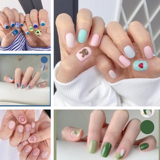 [Hàng mới về] Set 14 nhãn dán móng tay nhám hình gấu /quái vật nhỏ dễ thương chống nước có thể cắt trang trí móng tay