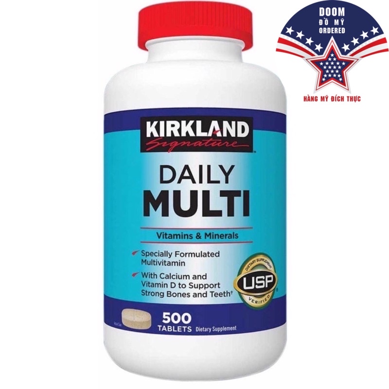 [HÀNG MỸ] Viên Vitamin Tổng Hợp Daily Multi Kirkland (500 Viên)