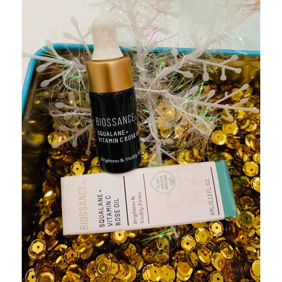 Dầu dưỡng sáng da hữu cơ Biossance Squalane + Vitamin C Rose Oil 4ml