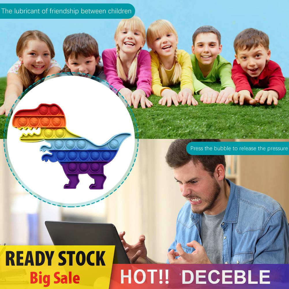 Pop It Fidget Đồ chơi Silicone Rainbow Dinosaur Push Bubble Sensory Đồ chơi Fidget Anti Stress Đồ chơis