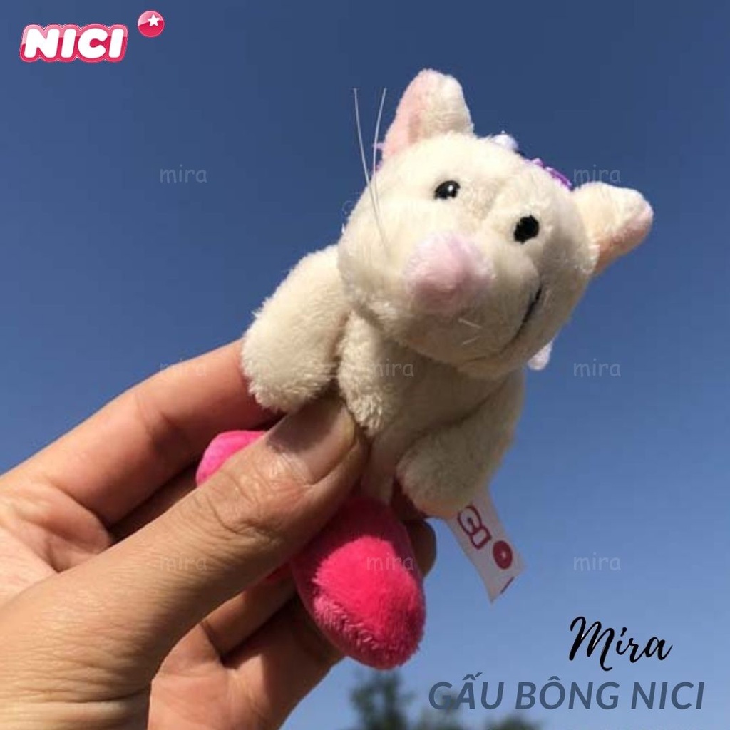 Móc Khóa Gấu Bông Mini - Đám Cưới Chuột Đeo Cặp, Treo Balo Thương hiệu NICI Quà Sinh Nhật Cho Nữ 10cm MIRA-GB28003
