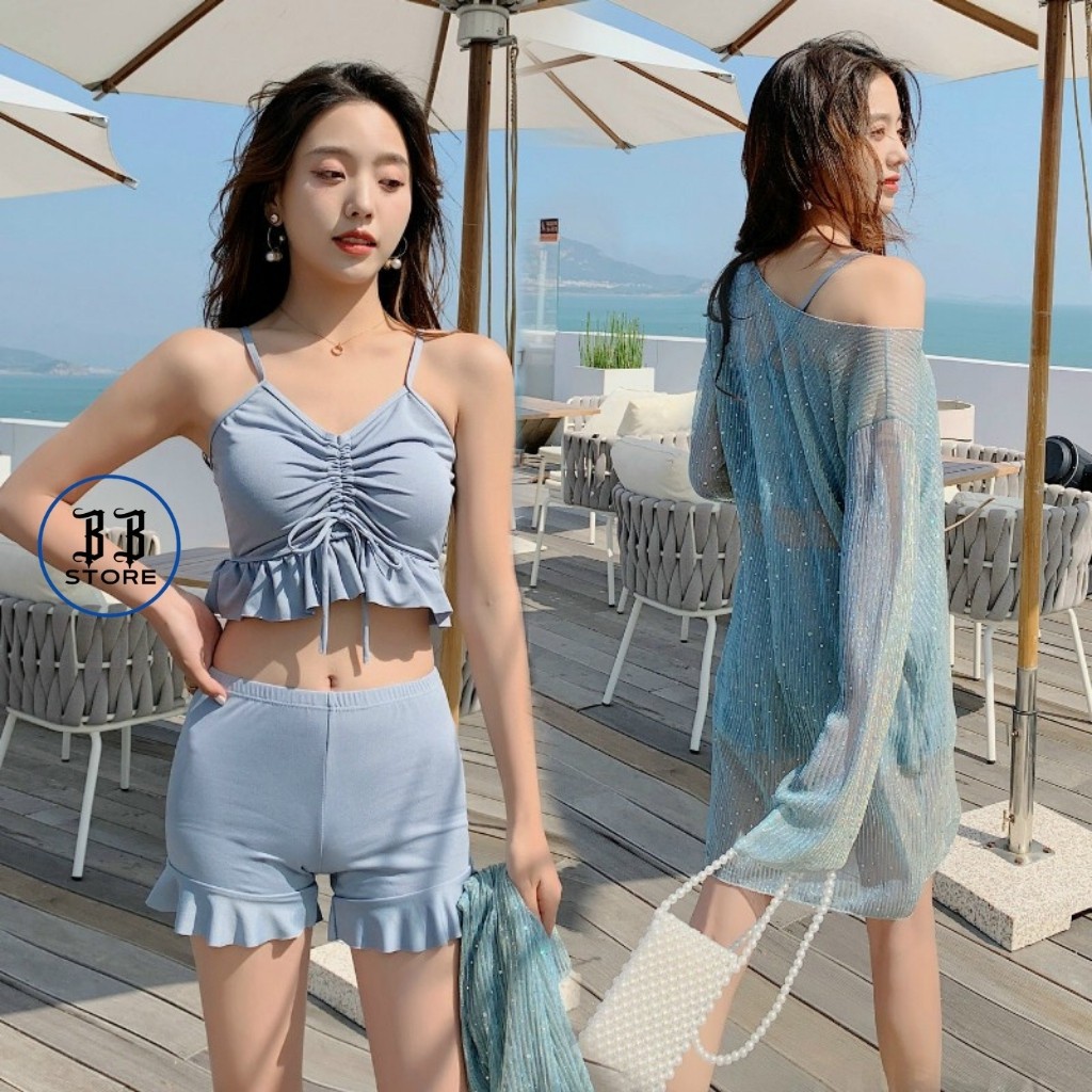 Bikini sét 3, sét đi biển nữ 3 chi tiết cực đẹp