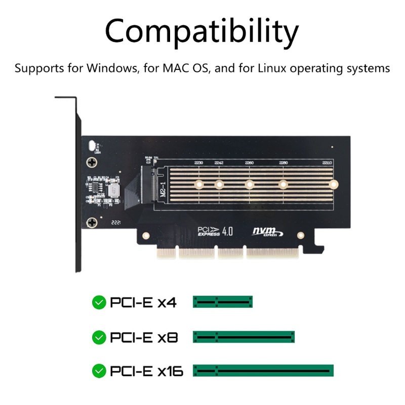 Thẻ Chuyển Đổi M.2 NVMe SSD Sang PCIE 4.0 X4 Cho Giao Diện Chìa Khóa M.2 / PCI Express 4.0