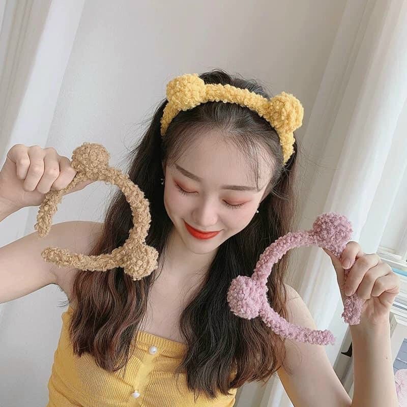 Băng Đô Cài Tóc Hàn Quốc Hình Gấu Lông Xù Style Ulzzang Hàn Quốc HOT TREND PKTL0373