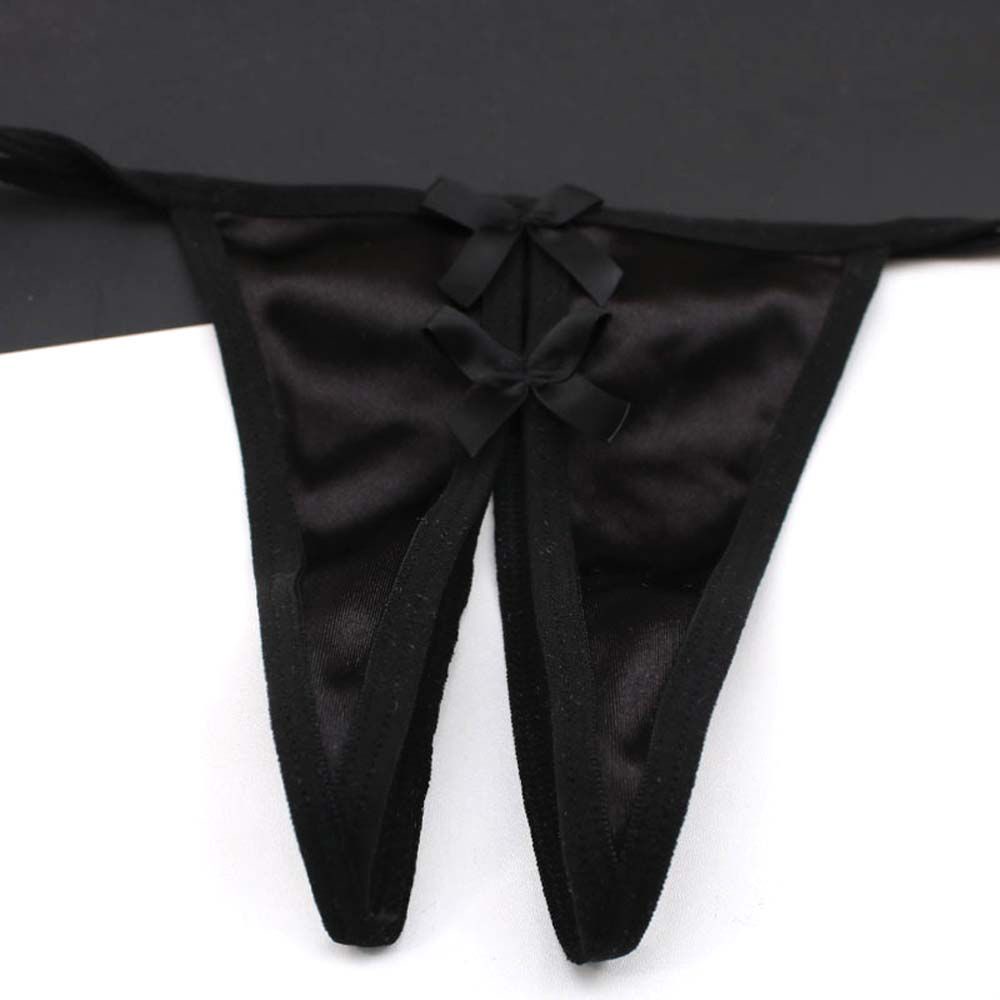 Quần lót lọt khe chữ T lưng thấp hở đáy vải satin mỏng quyến rũ thời trang dành cho nữ