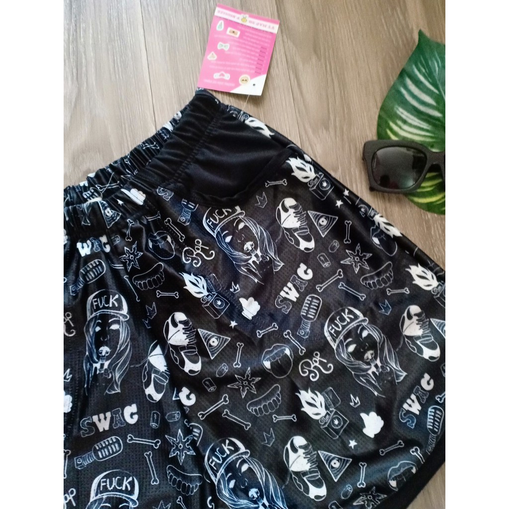 quần short hoạt hình unisex oversize 40-90kg (m5)