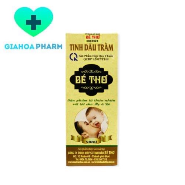 Dầu tràm vàng cao cấp Bé Thơ - Giảm cảm, ho, đau bụng, muỗi, côn trùng cắn, an toàn cho trẻ sơ sinh, mẹ bầu