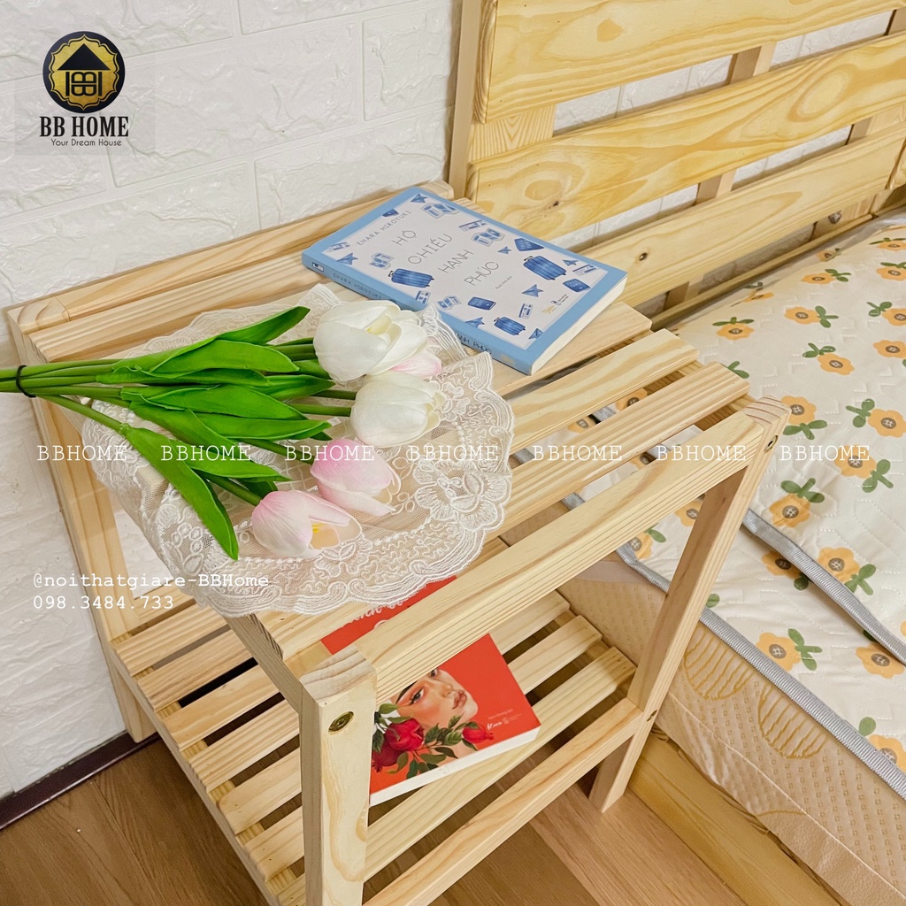 Kệ tab đầu giường BBHome - tab gỗ/kính