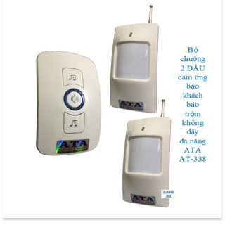 Bộ chuông- 2 MẮT cảm ứng báo khách- báo trộm không dây đa năng ATA -338 Điện Gia Dụng Bảo Minh - Điện Gia Dụng Bảo Minh