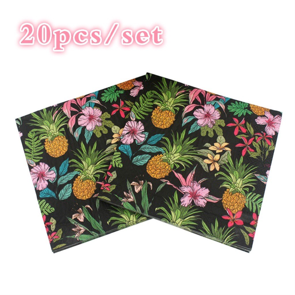 Bộ 20 Khăn Ăn In Hình Quả Dứa / Bướm Xinh Xắn