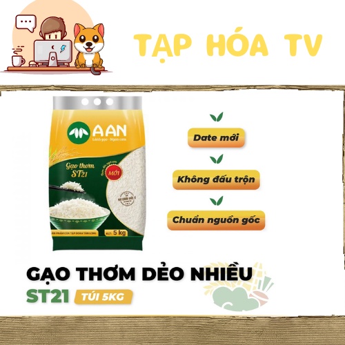 Combo 2 Túi Gạo ST21 - Đặc Sản Sóc Trăng -  Gạo ST21 A An Mỗi Túi 5Kg