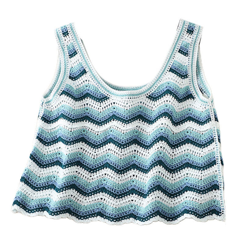 Áo Croptop Sát Nách Họa Tiết Kẻ Sọc Phong Cách Retro Thời Trang Mùa Hè Cho Nữ