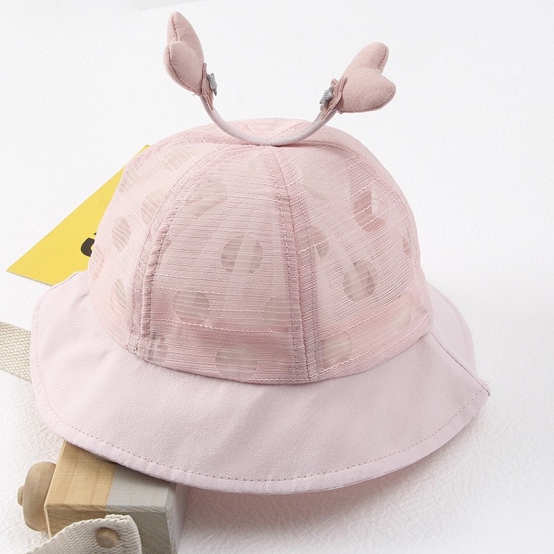 Mũ vành tròn cho bé FUHA, nón mỏng hình trái tim dành cho bé 0 đến 2 tuổi
