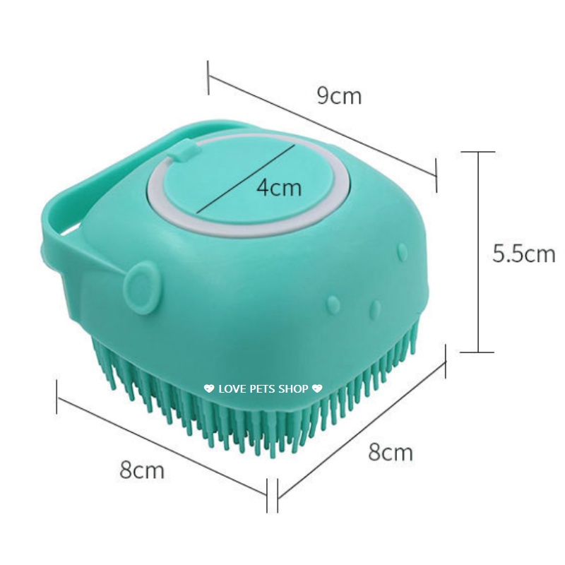 BÀN CHẢI TẮM CHO CHÓ MÈO CÓ KHAY ĐỰNG XÀ BÔNG - LOVE PETS SHOP