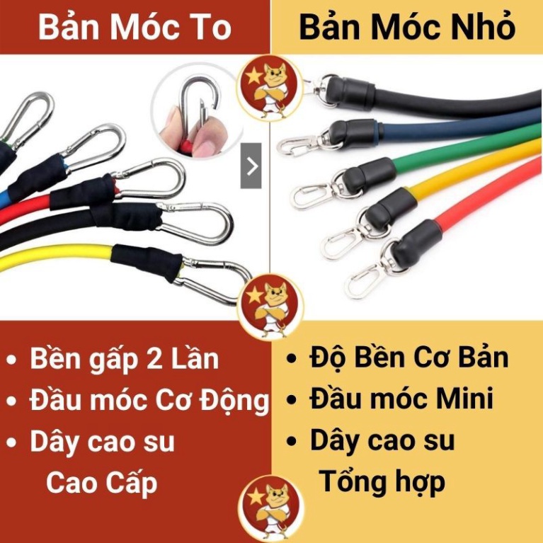 Dây ngũ sắc bộ 5 chiếc tập GYM đa năng full body - Dụng cụ dây kháng lực siêu bền tập thể dục thể hình tại nhà