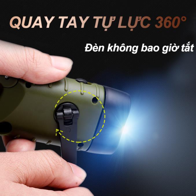 Đèn Pin Led Năng Lượng Mặt Trời Quay Tự Lực FUJO