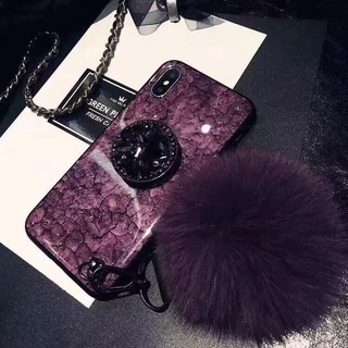 Ốp lưng iphone vuông hoạ tiết đá khoang sang chảnh có giá đỡ lung linh và móc dây cầm siêu xinh cho iphone 7plus/8/plus
