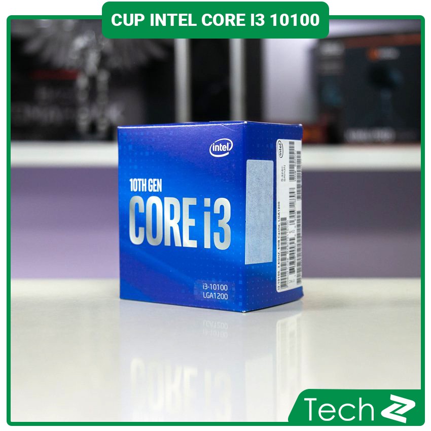 CPU Intel Core i3 10100 (3.6GHz turbo up to 4.3Ghz, 4 nhân 8 luồng, 6MB Cache, 65W)