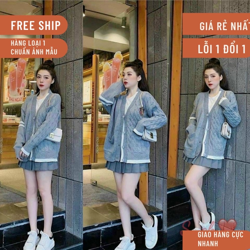 Áo cardigan len. kiểu dáng Hàn Quốc trẻ trung năng động. dễ phối đồ