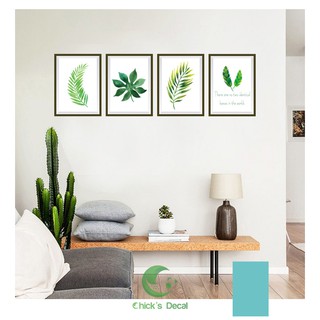 Decal dán tường khung hình lá cây trang trí