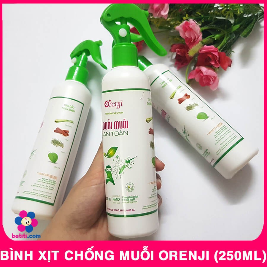 Xịt Đuổi Muỗi, Côn Trùng Tinh Dầu Sả Chanh ORENJI Hữu Cơ An Toàn Tiện Lợi 250ml - 8938518570307