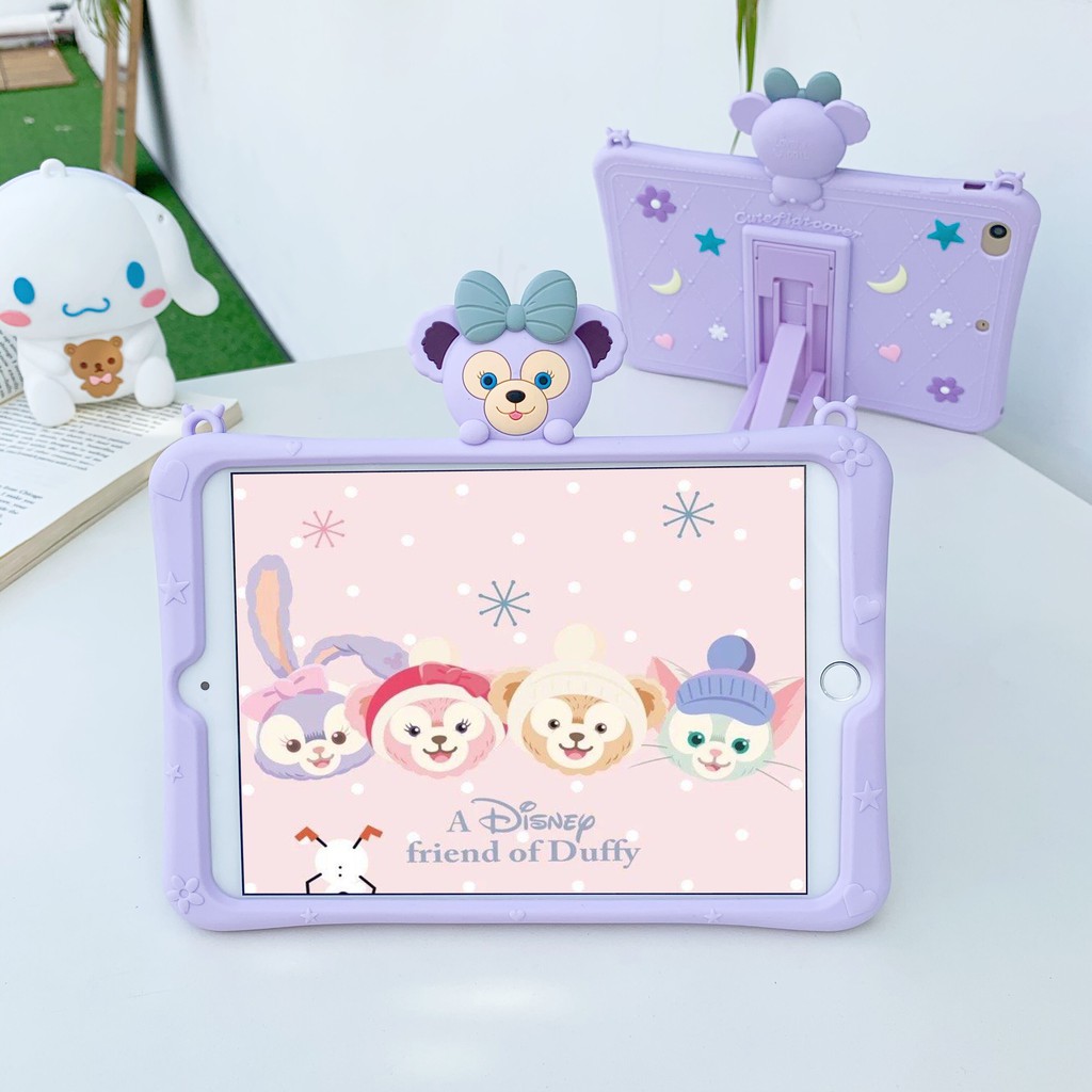 Ốp bảo vệ silicone mềm hình hoạt hình 3D có dây đeo cho Samsung Galaxy Tab A 8.0 2019 có bút S Pen SM-P200 P205