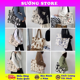 Túi tote giá rẻ vải canvas mềm , họa tiết độc đáo