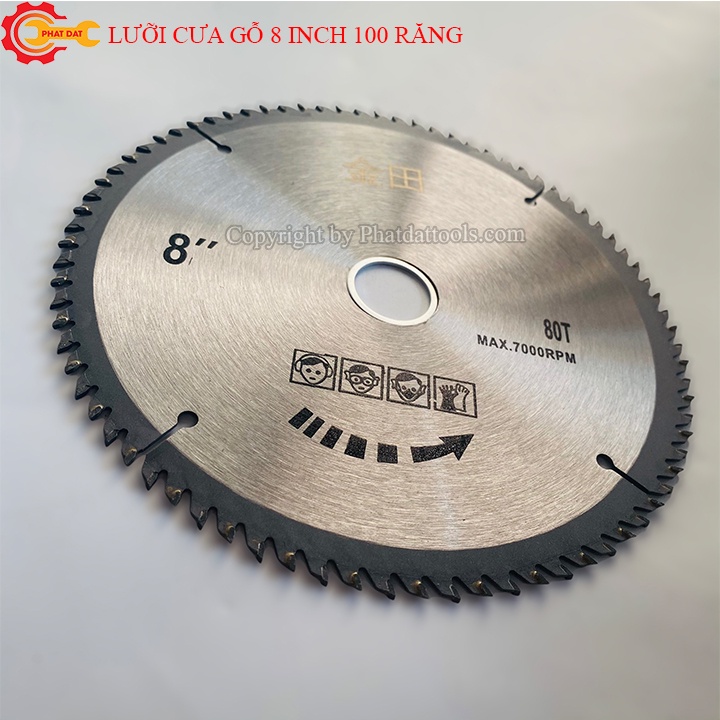 Lưỡi Cưa Gỗ 8 inch 100 Răng Cốt 25.4-30mm Lắp Cho Máy Cưa Bàn Mini
