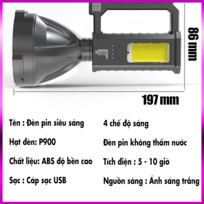 Đèn pin siêu sáng cầm tay có tay sách chiếu xa 1000m công suất lớn mã L832