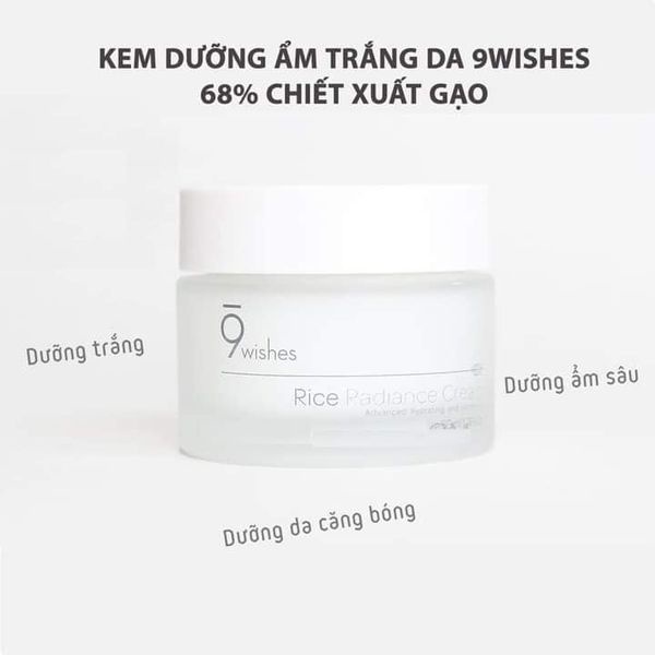 Kem Dưỡng 9 Wishes Từ Gạo Dưỡng Ẩm Trắng Da, Chống Lão Hoá  9 Wishes Rice Radiance Cream 50ml