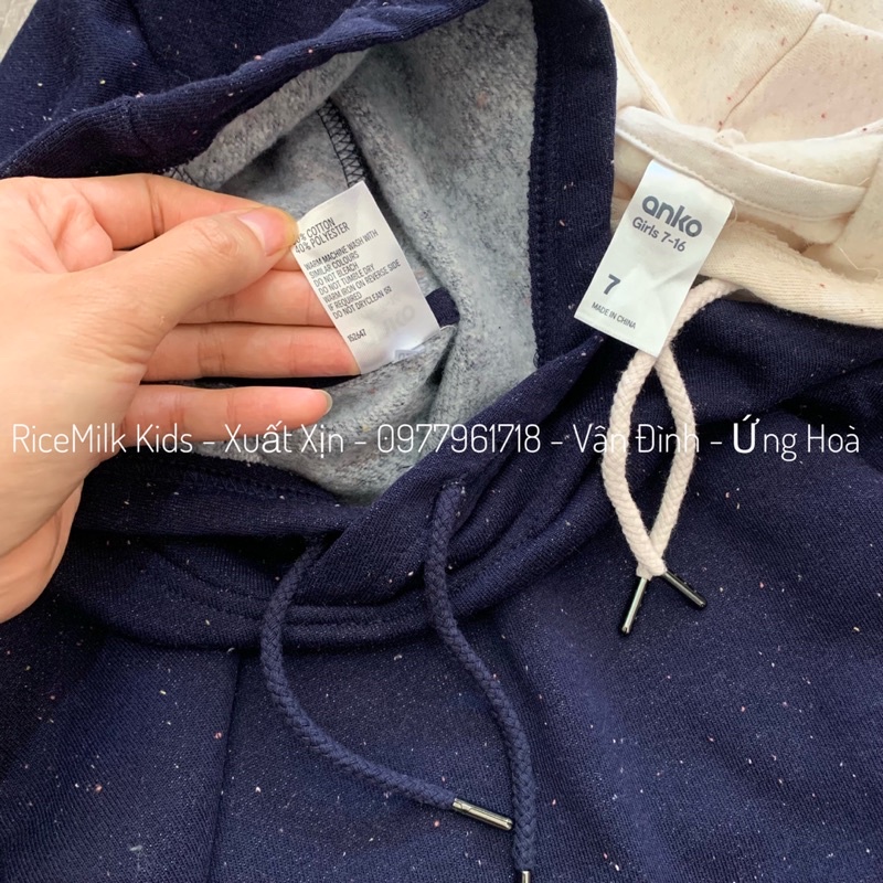 Áo nỉ bông hoodie Anko xuất dư xịn cho mẹ và bé