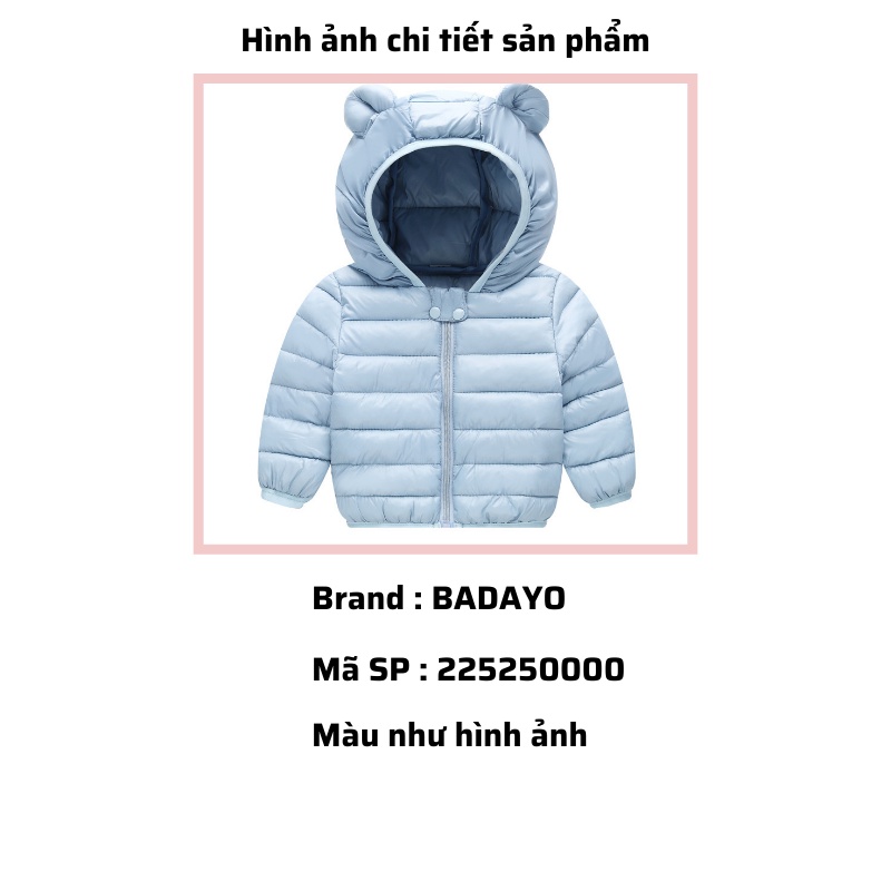 Áo phao béo siêu nhẹ tai gấu cho bé khoác giữ nhiệt tốt BADAYO 225250000