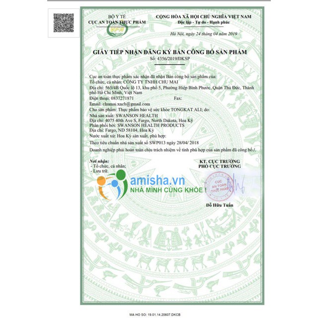 Tongkat Ali Swanson 400mg 120v USA - Tăng Cường Sinh Lý và Sức Khỏe Cho Nam Giới | Thế Giới Skin Care