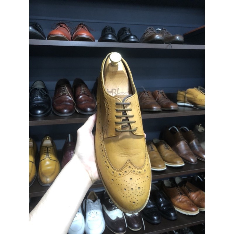 [Giày 2hand] [Size 41] Giày Tây 2hand Thương Hiệu Misope Wingtips Màu Vàng Lemon Size 260 (41)