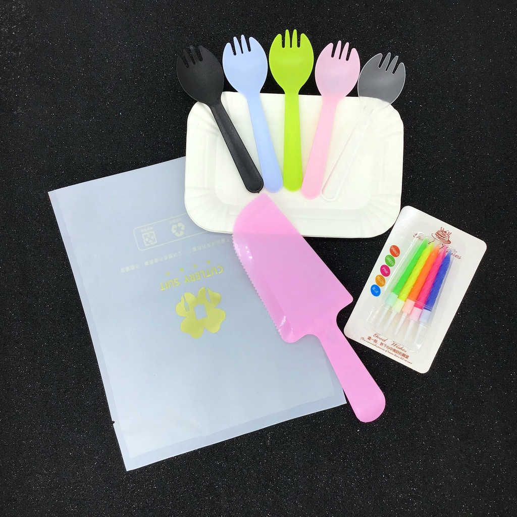 Bộ dao, dĩa, nến sinh nhật - Trang trí bánh kem, bánh sinh nhật - Pepper26 Shop