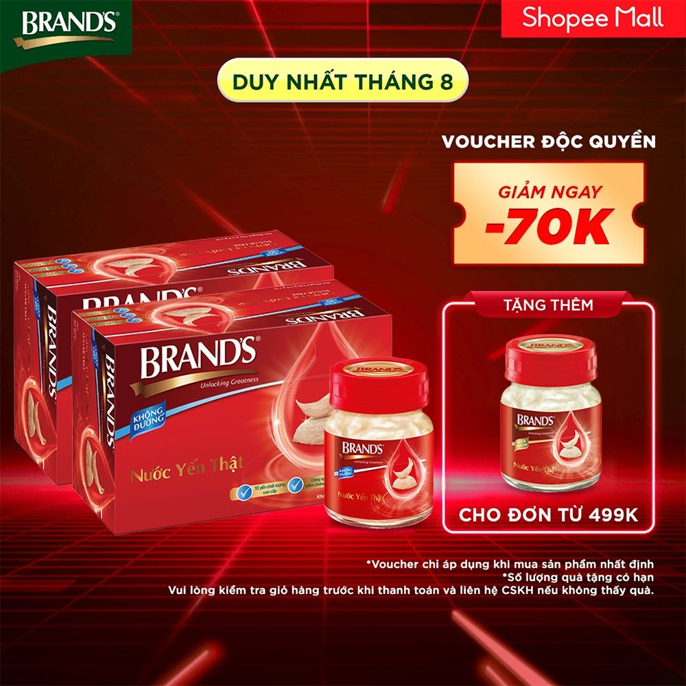 Combo 2 Nước yến thật BRAND'S không đường (42 ml x 12 lọ)