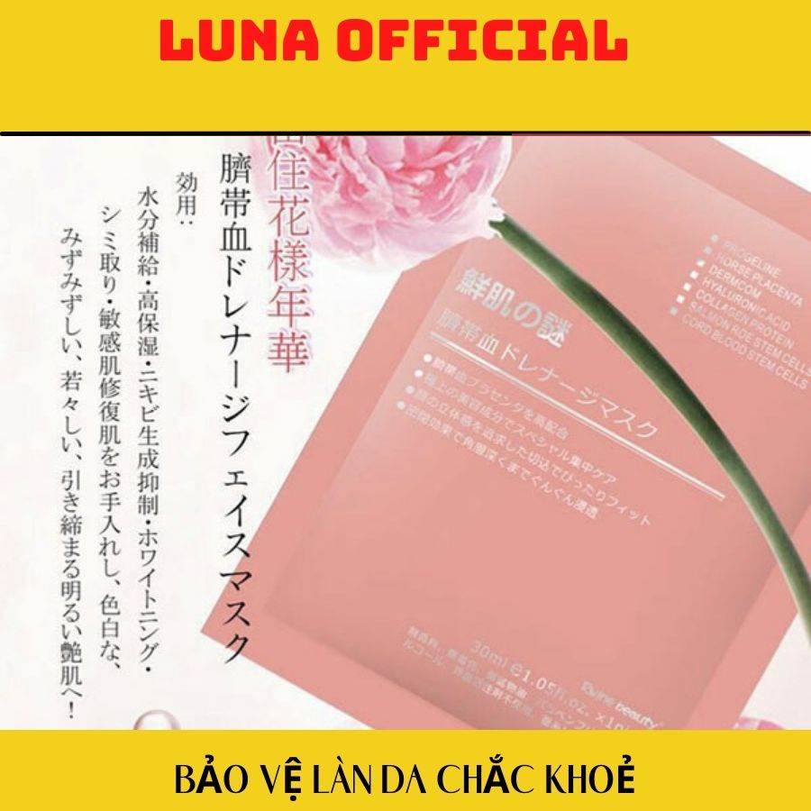 Mặt nạ nhau thai cừu cuống rốn tế bào gốc Nhật Bản Rwine Beauty dưỡng da, cung cấp độ ẩm, tái tạo collagen