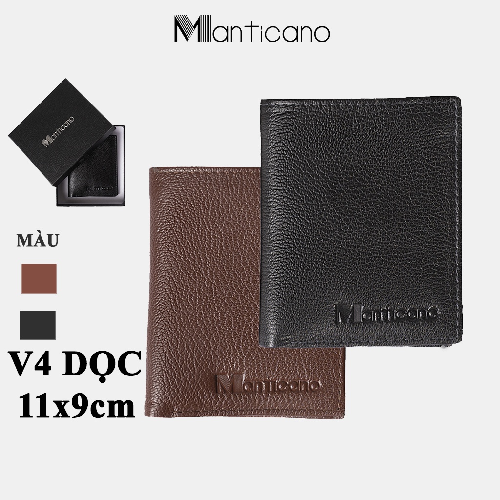 Combo thắt lưng và ví da nam Manticano da bò thật 100%, bảo hành 12 tháng