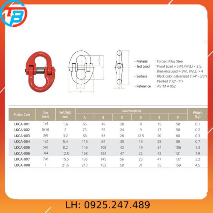 Khóa nối xích [ Phi 10mm  ] CÁP THÉP Thái Bình VinàN