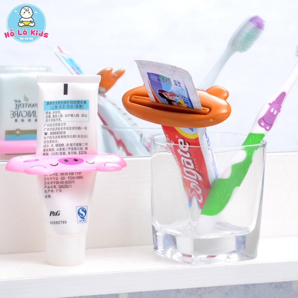 Kẹp kem đánh răng hình con vật dễ thương đa năng Hồ Lô kids