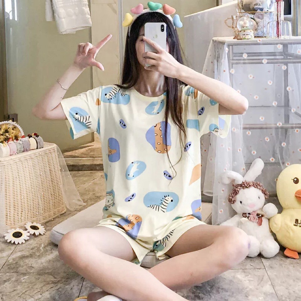 [Hàng QC Cao Cấp] Bộ Pijama Đùi Cotton Sữa Mềm Mịn Thấm Hút Mồ Hôi Full Size (38-75Kg)