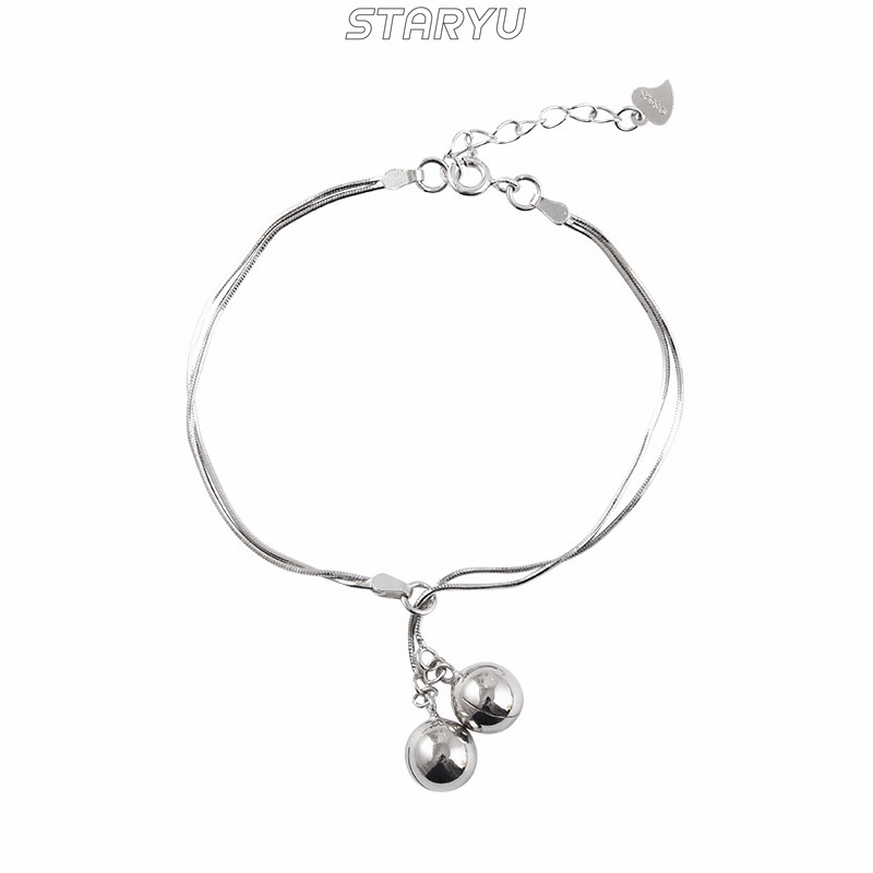 Vòng Tay Bạc S925 Mặt Quả Chuông Nhỏ Cá Tính Cho Nữ