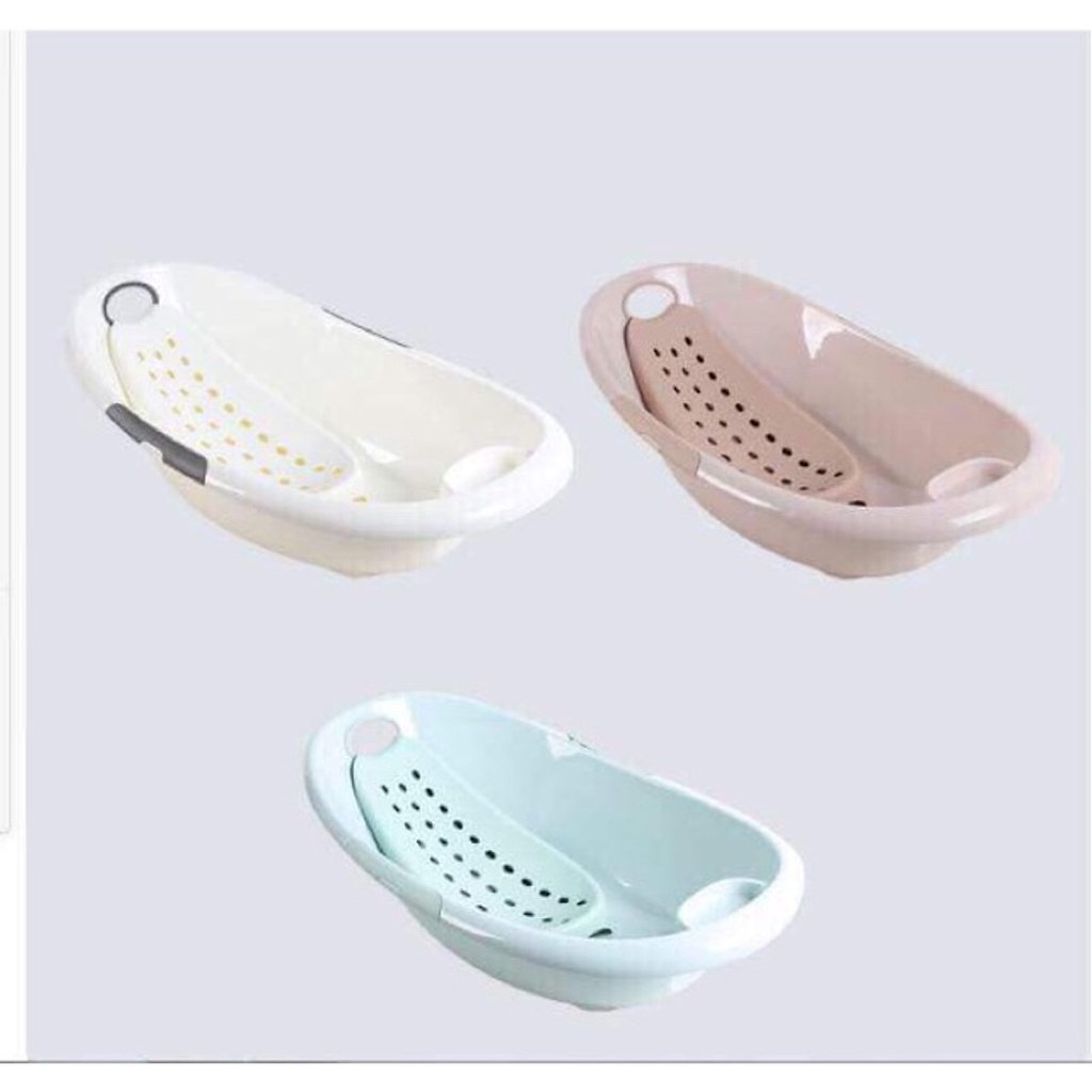 Chậu tắm, thau tắm hình elip có giá đỡ chống sặc cho bé