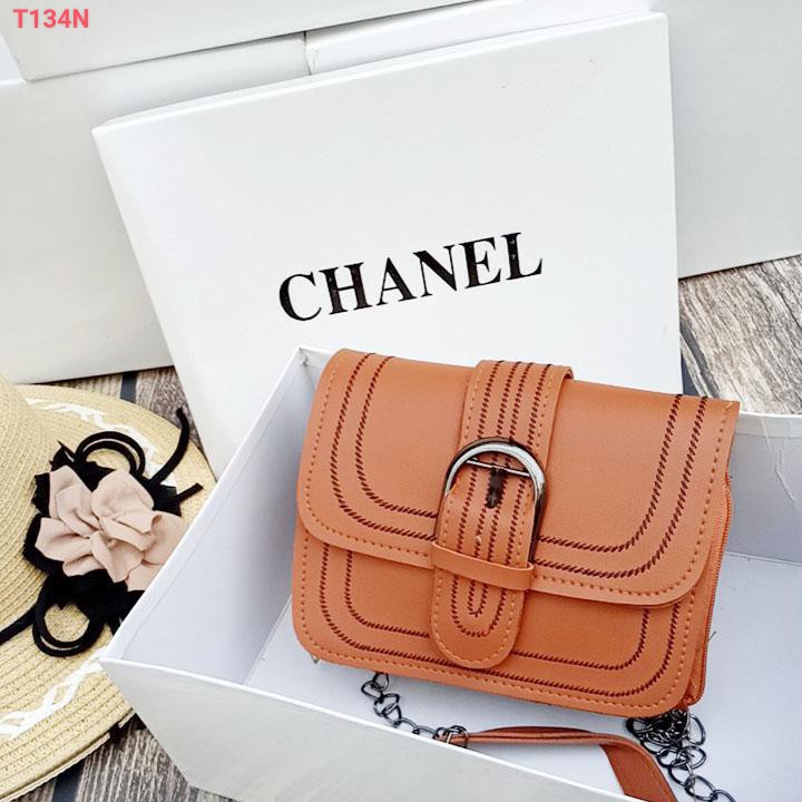 Túi đeo chéo đầm tiệc ngăn kép màu nâu thời trang KN30 Shalla