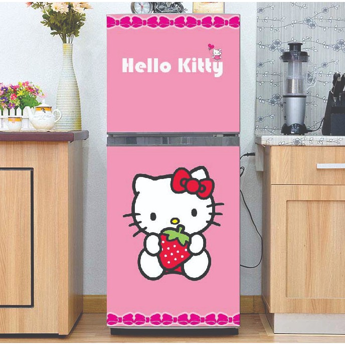 Decal trang trí tủ lạnh mẫu hello kitty 3