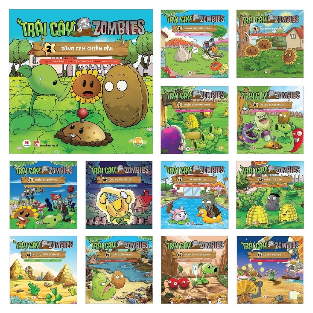 Sách - Combo 12 tập Trái cây đại chiến Zombie - Vũ khí bí mật