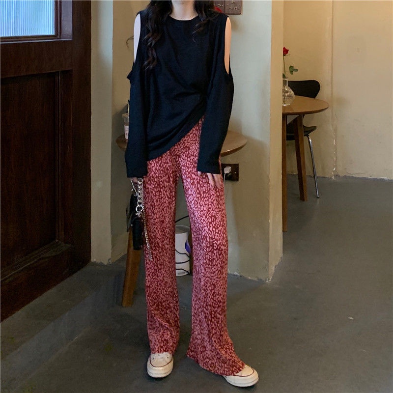 Quần dài ống rộng họa tiết da báo năng động sành điệu dành cho nữ